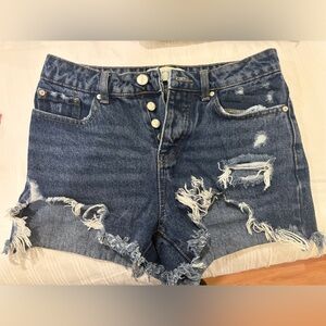dark denim jean shorts